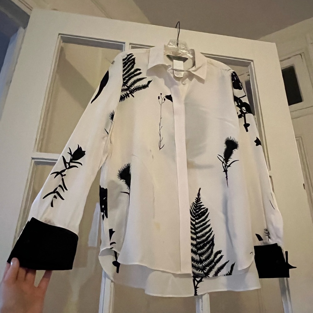 SportMax Silk Blouse with Floral and Leaf Print